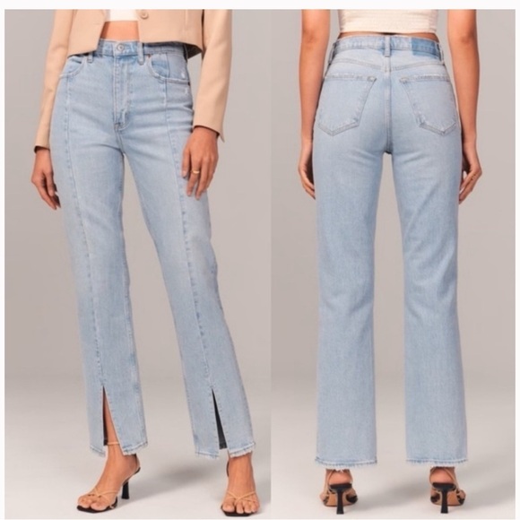 Abercrombie & Fitch Denim - Abercrombie & Fitch The 90s Straight Ultra High Rise Split Hem Jeans SZ 24 / 00